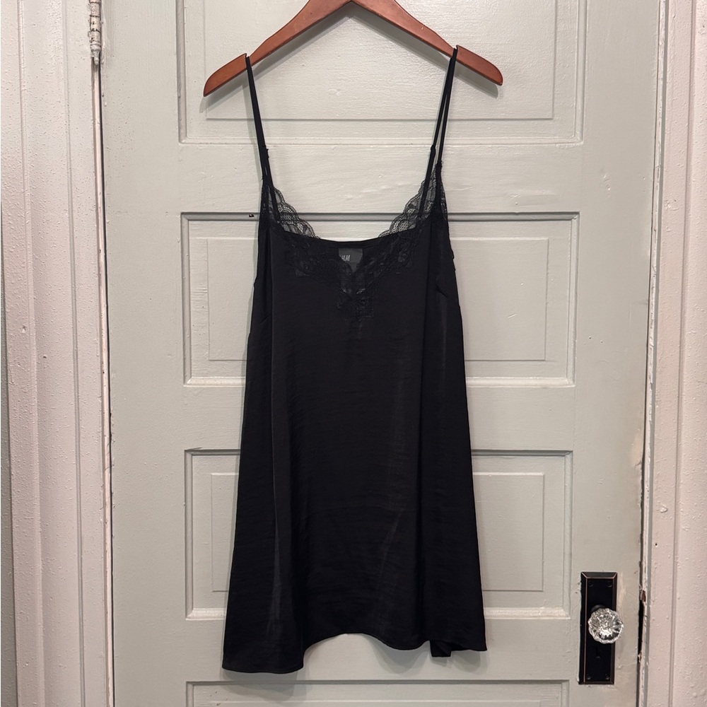 H&M Black Lace Mini Slip Dress